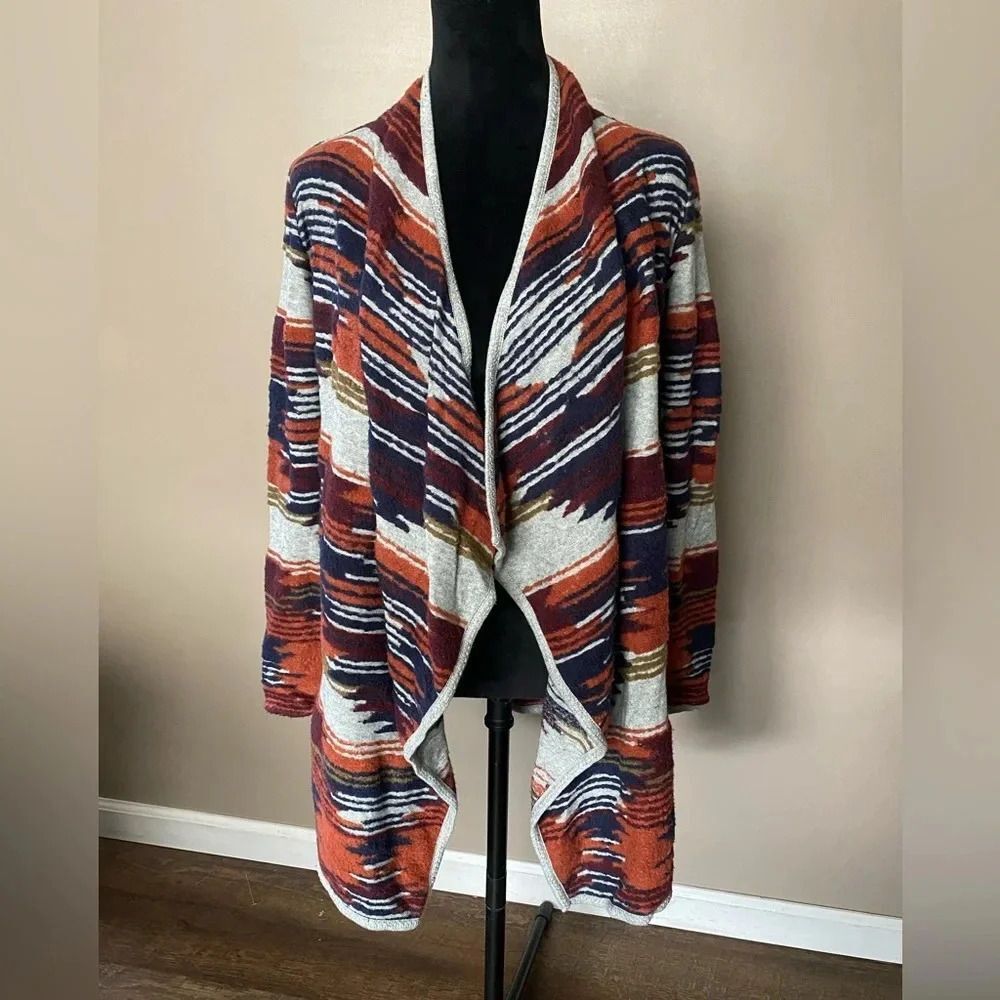 LUCKY brand open cardigan sweater car coat Aztec Southwest style sz XS boho chic